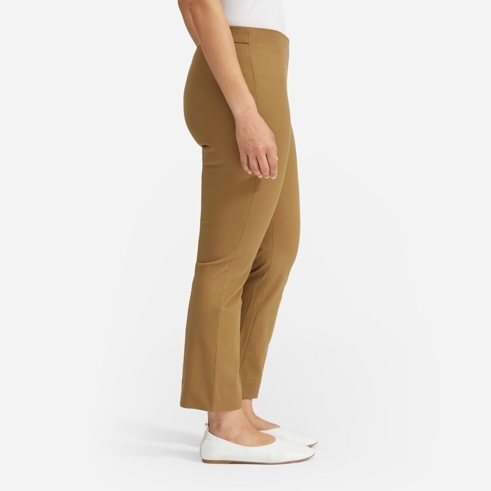 Everlane Khaki The Kick Crop Work Pants Side Zip Size 6